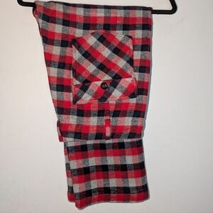 THE GREAT. Red and Black Plaid Pants